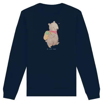 Produktbild von Mr. & Mrs. Panda Bio Baumwoll Pullover Bär Wandern Größe XXL - French Navy - Geschenk, Nachhaltiger, Sweatshirt, Freizeitsport, Outdoor Sport, Pulli, Spazieren, Sweater