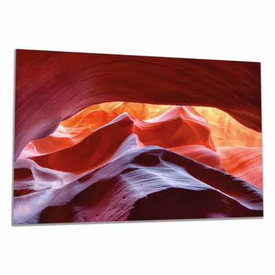 Produktbild von Wallario Herdabdeckplatte aus Glas, Größe 90 x 52 cm 1-teilig, Motiv Antelop Canyon USA  Kalksandsteingebirge in leuchtenden Farben