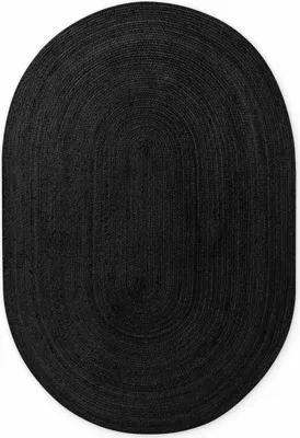 Obrázek produktu pro 160x230 ovál cm Kusový koberec Jute Braided 106322 Black ovál