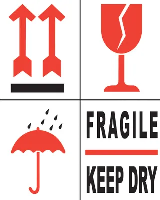 Produktbild von rillprint Hinweisetiketten "Fragile/Keep Dry" 80 x 100 mm