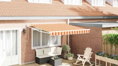Image de Maison Exclusive - Auvent Jaune et Orange 350 x 250 x 165 cm Polyester
