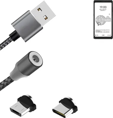 Produktbild von K-S-Trade Hochwertiges Magnet-Lade-kabel Sync-Kabel Daten-Kabel für HiSense A9 mit USB-Typ-C-Anschluss und Micro-USB-Anschluss 2A bis zu 480mbps