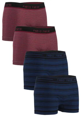 Produktbild von Fabio Farini - 4 Stück Herren Unterhosen - Männer Retroshorts aus weicher Microfaser im sportlichen Look mit Logoschriftzug