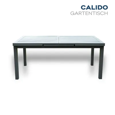 Image de HOME DELUXE - Table de jardin extensible - CALIDO - env. 180 (240) x 97,5 x 76,5 cm - piètement et plateau, piètement en aluminium, plateau en verre, accessoires inclus I Mobilier de jardin Table extensible Ensemble pour balcon