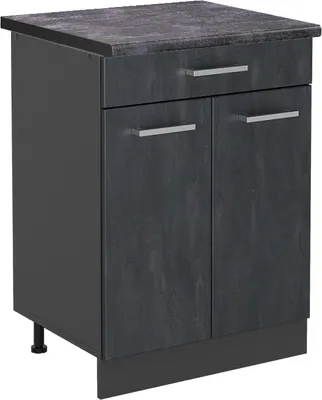 Produktbild von Küchenunterschrank Vicco R-Line Schwarz Beton 60 cm AP Anthrazit, Model 47475