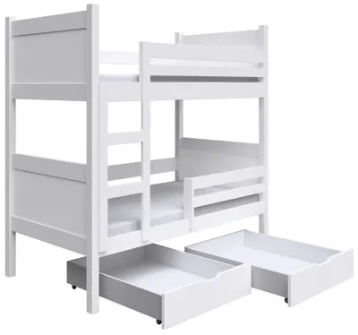 Obrázok produktu pre Selsey Frello – Poschodová posteľ s matracmi, biela, 80x180 cm