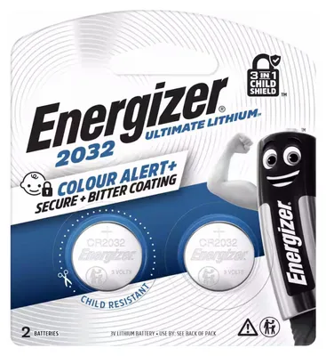 Produktbild von Batterie Lithium, Knopfzelle, CR2032, 3V Ultimate Lithium, Retail Blister (2-Pack)