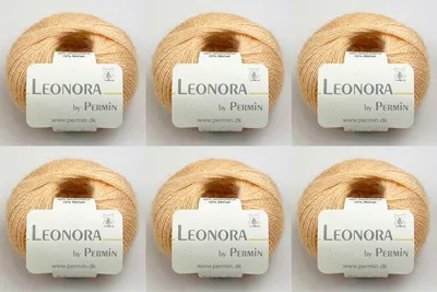 Obrázok produktu pre 6x Leonora od Permin – ušľachtilá priadza zo zmesi hodvábu, vlny a mohéru (44 medovožltá)
