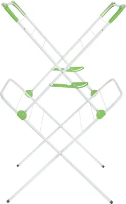Zdjęcie produktu dla DanDiBo Suszarka do ubrań składana 2-poziomowa Suszarka stojąca 93919 Suszarka do ubrań Suszarka do ubrań składana Wąska Metalowa bez kółek Oszczędność miejsca Składana