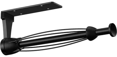 Produktbild von Küchenrollenhalter mit Dämpfungseffekt, ohne Bohren, Schwarz, Selbstklebend & Schrauben, 27 cm Länge