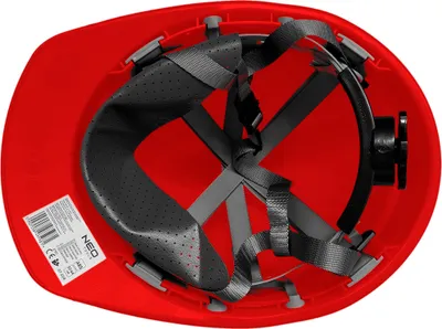 Obrázek produktu pro NEO TOOLS Průmyslová přilba s podbradním řemínkem, nastavitelný obvod 52-64 cm, materiál: ABS, 6bodový pásek, 4bodový podbradní pásek, teplotní rozsah -30°C/+50°C