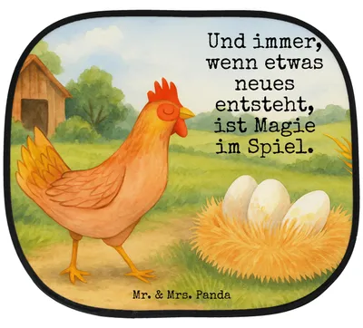 Produktbild von Mr. & Mrs. Panda auto hitzeschutz Huhn Stolz Design - Weiß - Geschenk, Bauernhof, Eier, Sonnenschutz für, Hof, Hahn, Autoscheibe, Spruch, Motivation, Sonnenblende