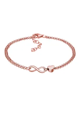Produktbild von Elli Armband Herz Liebe Unendlichkeit Infinity 925 Silber Rosegold