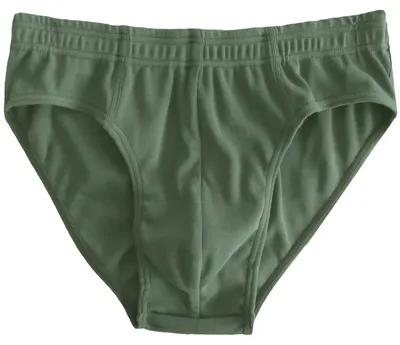 Produktbild von HERMKO 3300 Herren Slip aus 100% Baumwolle, Sportslip ohne Eingriff mit weichem Bund für Männer, Größe:D 6 = EU L, Farbe:olive