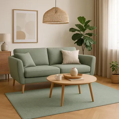 Produktbild von Hochflor Velours Teppich Mona Mintgrün, Größe:400x500 cm