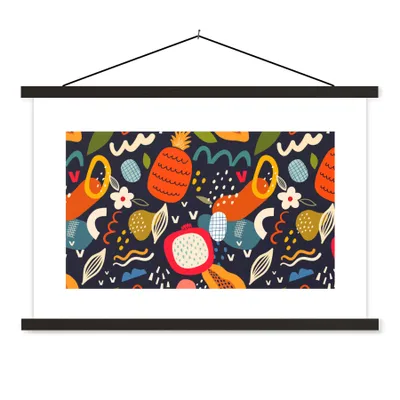 Produktbild von MuchoWow® Textilposter Ananas - Obst - Drachenfrucht - Tropisch - Lebensmittel 150x100 cm mit schwarzem Rahmen - Schlafzimmer