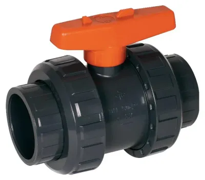 Produktbild von Praher 2-Wege d50mm Kugelhahn PVC Klebeanschluß