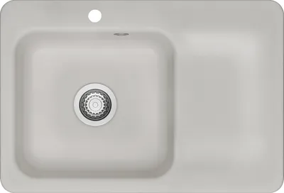 Produktbild von KeraDomo Spüle JUNA 75 in ALU - Becken links mit Handbetätigung / Systemceram / Keramikspüle