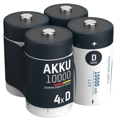 Produktbild von ANSMANN Akku Mono D 9300 mAh 1,2V NiMh, 4 Stück