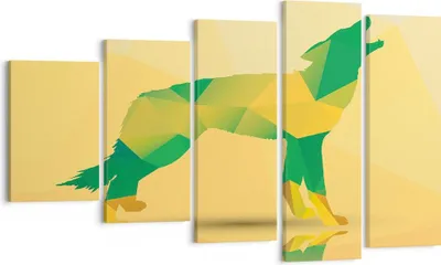 Produktbild von Bild auf Leinwand - Leinwandbild - Wolf modern Grafik - 100x60cm - Wand Bild - Wanddeko - Leinwanddruck - Bilder - Kunstdruck - Wanddekoration - Leinwand bilder - Wandkunst - EG100x60-2809