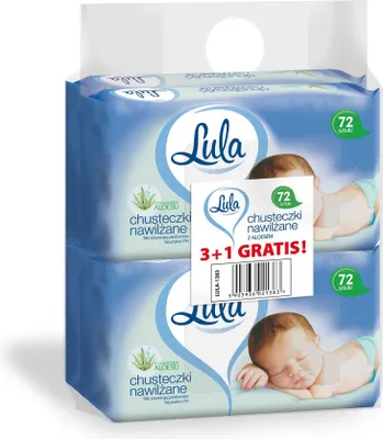 Obrázok produktu pre LULA vlhčené obrúsky s ALOE 72 kusov 3 kusy + 1 kus zdarma