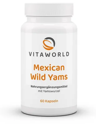 Produktbild von Vitaworld Mexican Wild Yams 500 mg | 60 Kapseln | 500 mg Yamswurzel-Extrakt und 100 mg Diosgenin pro Kapsel | vegan