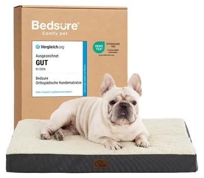 Productafbeelding van BEDSURE Orthopedisch hondenbed, geschikt voor kleine honden, wasbaar, 76x51 cm, grijs