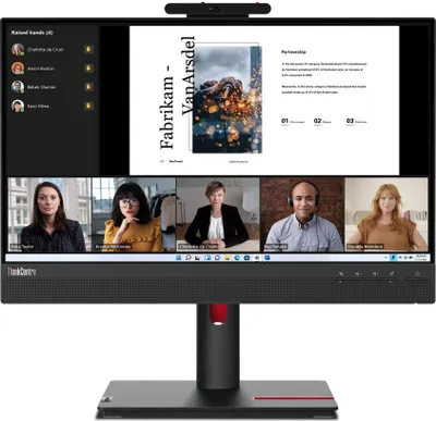 Produktbild von Lenovo ThinkCentre TIO-22 Gen5 Monitor, 54,6 cm (21.5"), 1920 x 1080 Pixel, Full HD, LED, 6 ms, Schwarz