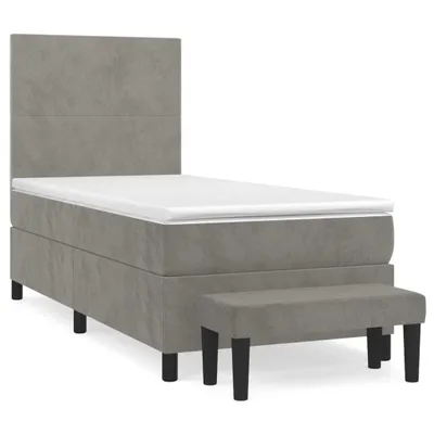 Obrázok produktu pre vidaXL Boxspring posteľ s matracom Svetlo sivá 80x200 cm Velvet