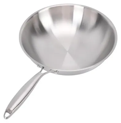 Obrázek produktu pro Wok z nerezové oceli, 32 cm, vhodný pro použití na indukční, plynové a elektrické sporáky