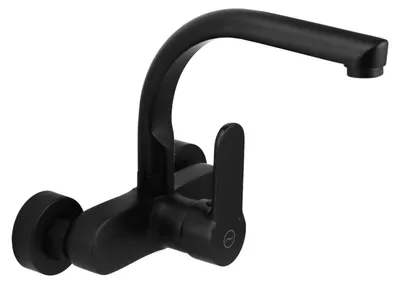 Produktbild von Aquanello Casa Küchen-Wandarmatur mit obenliegendem Auslauf, schwarz BL-1003-CS