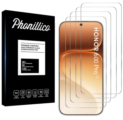 Produktbild von Hartglas für  Honor 600 Pro 5G [4 Stück] Displayschutzfolie Screen Protector Film Anti-Kratzer Glas Resistant Phonillico®