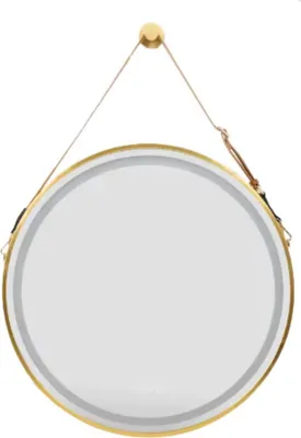 Obrázok produktu pre Okrúhle kúpeľňové zrkadlo Valora - 80 cm - s LED osvetlením, stmievateľné a proti zahmlievaniu - zlaté