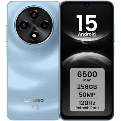 Immagine prodotto di Smartphone LAGENIO A12 Pro Azzurro Android 24/256 GB Fotocamera da 50 MP, cellulare 6,9" 120 Hz 6500 mAh, GPS, doppio SIM 4G, riconoscimento facciale, impronta digitale