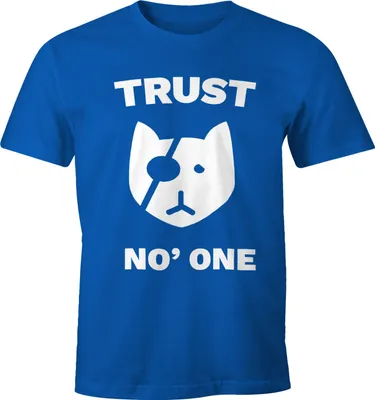 Produktbild von Cooles Herren T-Shirt Trust No One Katze Spruch Fun Shirt Moonworks®  S