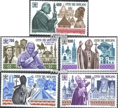 Produktbild von Briefmarken Vatikanstadt 1994 Mi 1128-1132 (kompl.Ausgabe) gestempelt Weltreisen