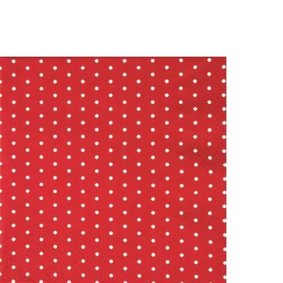 Produktbild von 20 kleine Cocktailservietten Mini Dots red/white - Mini-Punkte rot/weiß 25x25cm