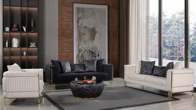 Zdjęcie produktu dla zestaw do salonu 3+3+1 – nowoczesna sofa i wygodny fotel – meble do salonu