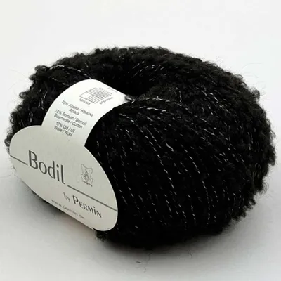 Produktbild von Bodil by Permin – Natürliches Bouclégarn Alpaka Bodil Trüffel schwarz