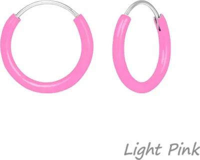 Produktbild von Ohrringe für Kinder: bunte Creolen aus 925er Silber (12 mm) Light Pink
