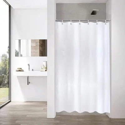 Obrázok produktu pre Malá polyesterová kúpeľňová záclona z vodu odpudzujúcej látky, 120 x 180 cm, s kovovými očkami