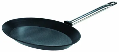 Produktbild von GSW 164405 GastroTraditionell TITANIUM Fischpfanne mit Edelstahlgriff - 40cm, 40 x 28 x 3.5 cm, Schwarz