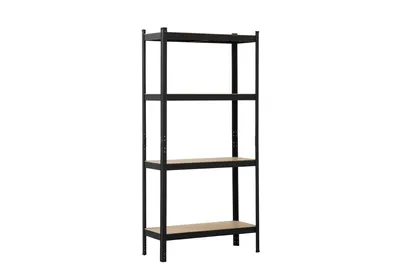 Produktbild von SCHULTE Regalwelt Schwerlastregal mit 4 MDF-Böden, 180x90x35 cm (HxBxT), 120 Kg Traglast pro Boden, schwarz