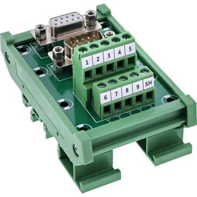 Productafbeelding van InLine 92501M, Klemmenblok / D-Sub 9, Groen, Mannelijk/vrouwelijk, 300 V, 10 mΩ, 100 V