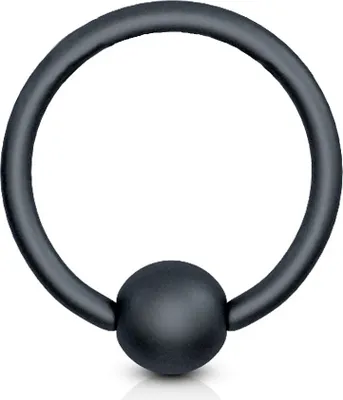 Produktbild von viva-adorno 1,6x10x4mm Universal Piercing Ring BCR Lippenring Klemmring Chirurgenstahl 316L schwarz matt Septum Brust Lippe Ohr Z438R