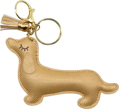Produktbild von Schlüsselanhänger "Dackel" gold Glitzer