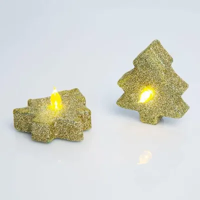 Immagine prodotto di Candele a LED a forma di albero - confezione da 2 pezzi