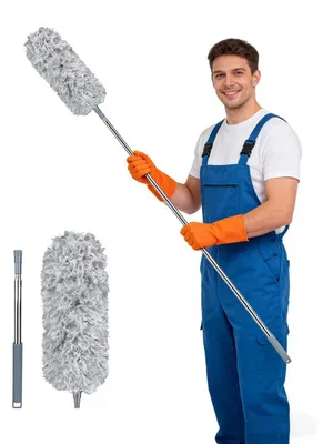 Productafbeelding van Stofdoek - Telescoopsteel tot 254 cm - Microvezel - Grijs