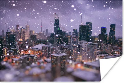 Produktbild von MuchoWow® Poster Die kanadische Stadt Toronto an einem verschneiten Tag 120x80 cm - Bilder