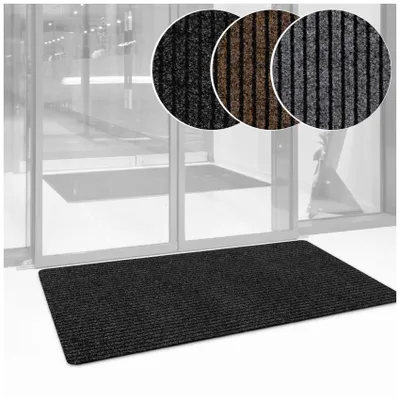 Produktbild von ANRO Schmutzfangmatte Mischa Schwarz 80x120 cm – Fußmatte Türmatte mit abgerundeten Ecken, rutschfeste Gummirückseite, für Innen & Außen